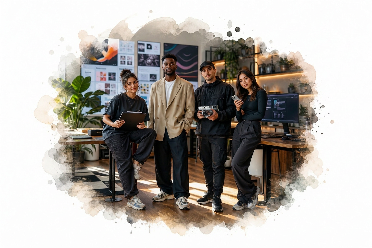 Equipe criativa de agência parceira