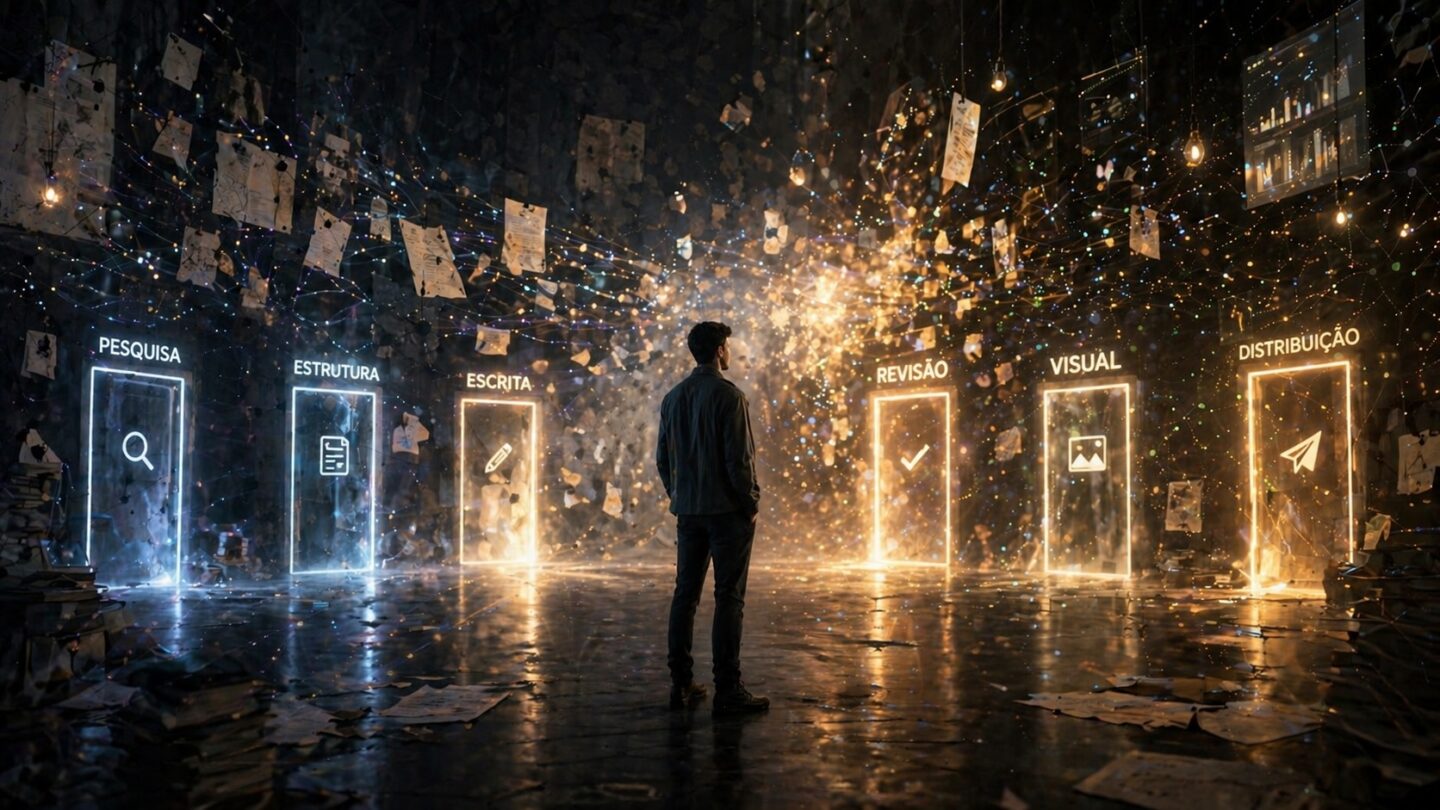 Não existe “a IA que cria conteúdo”. Existe um stack e um método de edição.